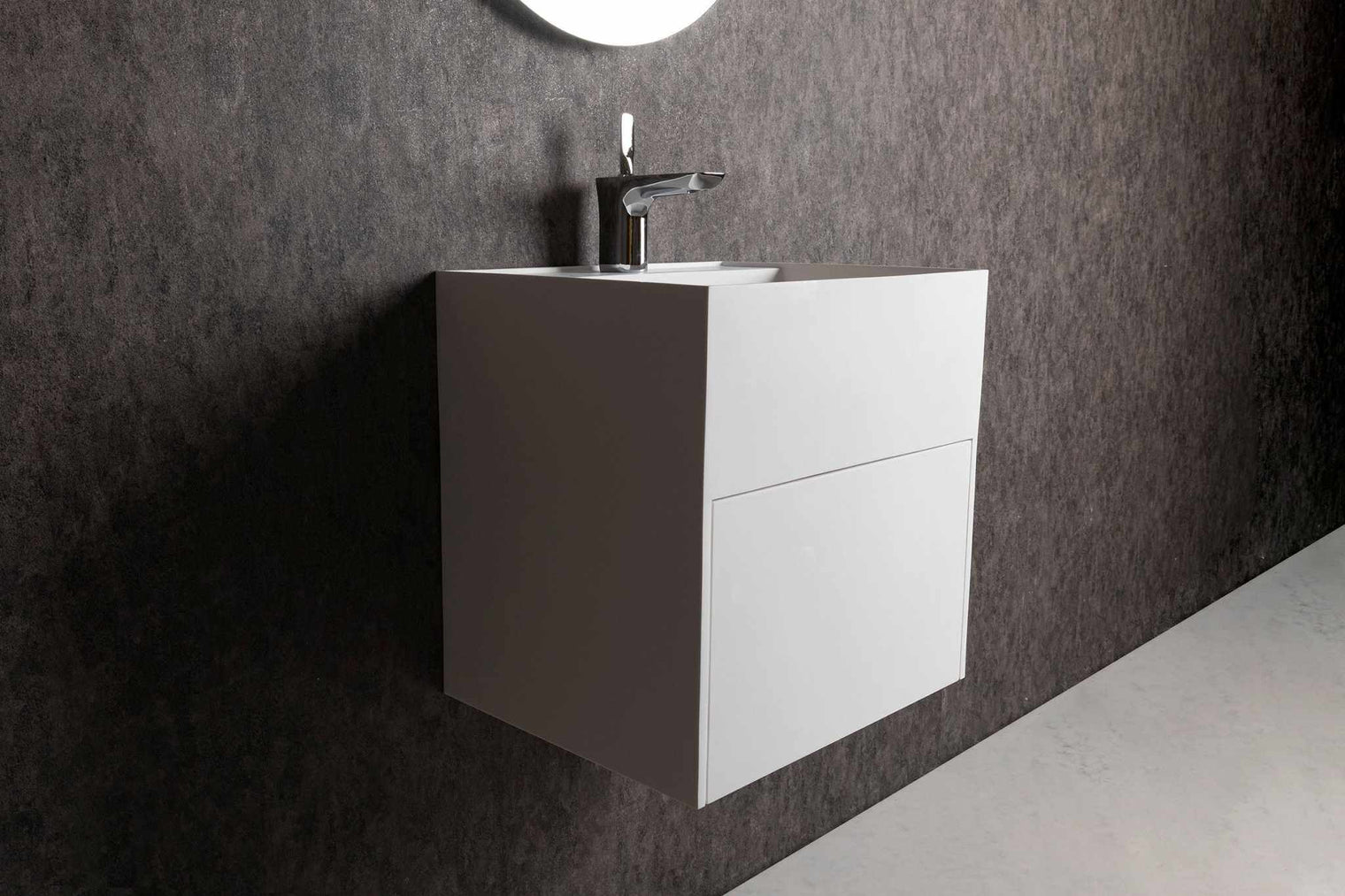 CUBE-X WM 50 w/Drawer-WALL MOUNT WASHBASINS-訂造一體無縫洗手盆,Tailor made Washbasins,waterbasin hk, 浴室物料,浴室裝修,訂造洗手盆,浴室翻新,Bathroomware ,Bespoke bathroom,浴室配件,訂造浴室潔具,訂造浴室傢俬,香港 浴室設計 公司,best custom bathroom furniture HK, Infinite Bath