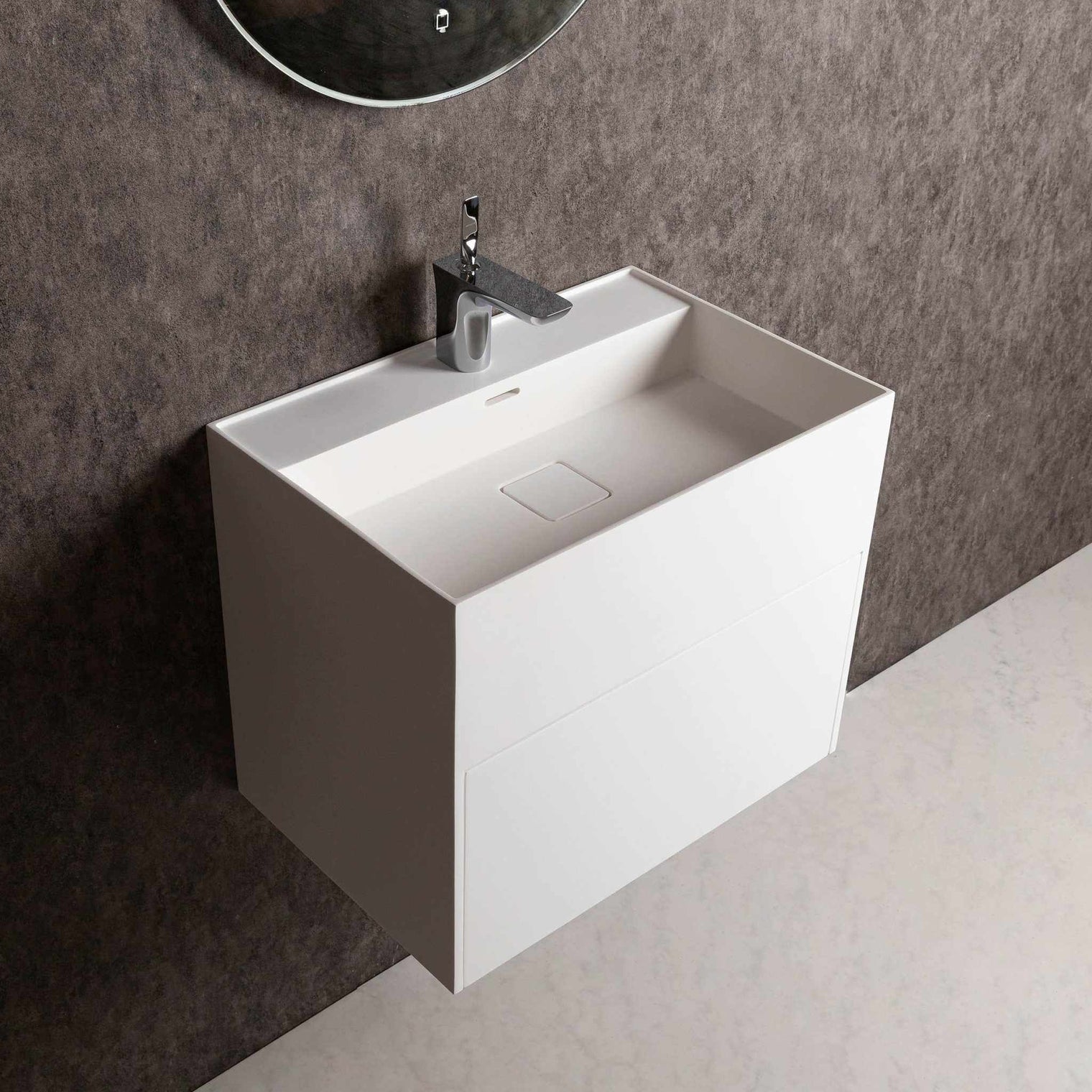 CUBE-X WM 60 w/Drawer-WALL MOUNT WASHBASINS-訂造一體無縫洗手盆,Tailor made Washbasins,waterbasin hk, 浴室物料,浴室裝修,訂造洗手盆,浴室翻新,Bathroomware ,Bespoke bathroom,浴室配件,訂造浴室潔具,訂造浴室傢俬,香港 浴室設計 公司,best custom bathroom furniture HK, Infinite Bath