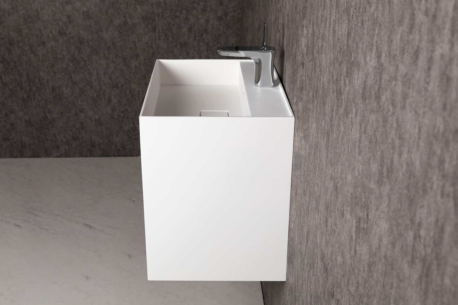 CUBE-X WM 60 w/Drawer-WALL MOUNT WASHBASINS-訂造一體無縫洗手盆,Tailor made Washbasins,waterbasin hk, 浴室物料,浴室裝修,訂造洗手盆,浴室翻新,Bathroomware ,Bespoke bathroom,浴室配件,訂造浴室潔具,訂造浴室傢俬,香港 浴室設計 公司,best custom bathroom furniture HK, Infinite Bath