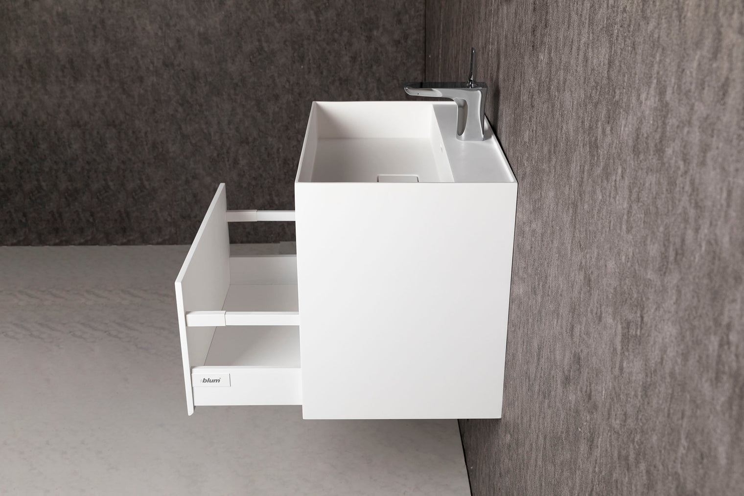 CUBE-X WM 60 w/Drawer-WALL MOUNT WASHBASINS-訂造一體無縫洗手盆,Tailor made Washbasins,waterbasin hk, 浴室物料,浴室裝修,訂造洗手盆,浴室翻新,Bathroomware ,Bespoke bathroom,浴室配件,訂造浴室潔具,訂造浴室傢俬,香港 浴室設計 公司,best custom bathroom furniture HK, Infinite Bath