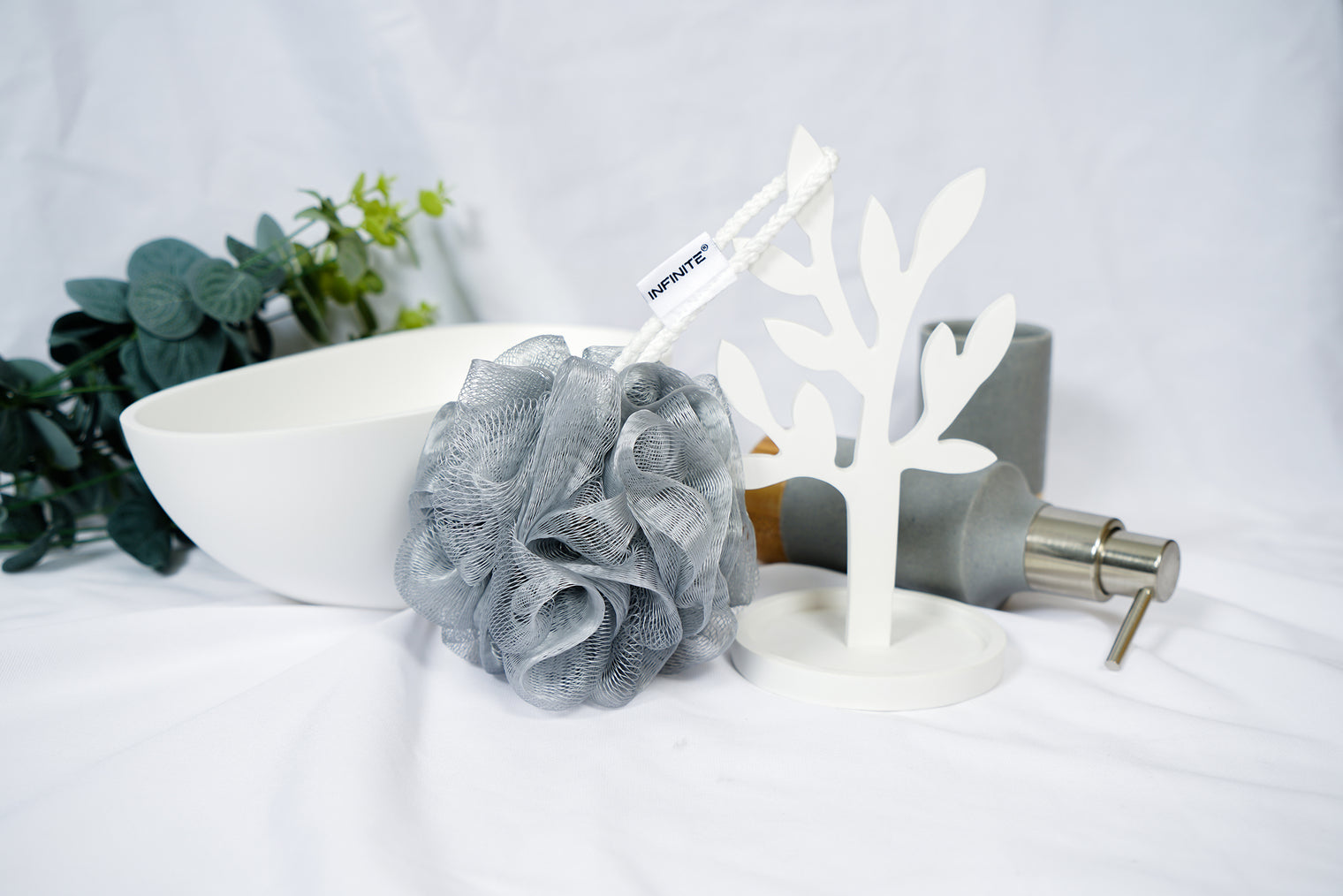 587 Loofah-Charcoal Soft Mesh Poufs-Bath & Body-INFINITE-訂造洗手盆,浴室翻新, small size bathtubs, custom-made bathtub HK,freestanding bathtub Hong Kong, 獨立式 浴缸 香港, premium bathtub brands HK, Where to buy bathtubs in Hong Kong, best custom bathroom furniture HK, Infinite Bath, Infinite浴缸, Cloakroom,Vanities, Mirrors,Bathroom Furniture, 浴室裝修,浴室 櫃 訂造