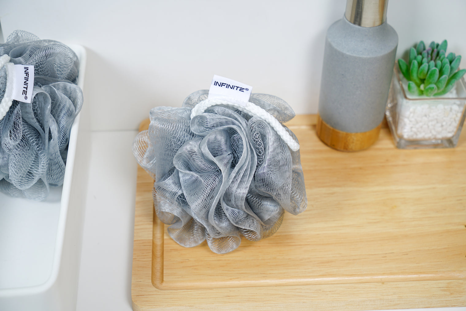 587 Loofah-Charcoal Soft Mesh Poufs-Bath & Body-INFINITE-訂造洗手盆,浴室翻新, small size bathtubs, custom-made bathtub HK,freestanding bathtub Hong Kong, 獨立式 浴缸 香港, premium bathtub brands HK, Where to buy bathtubs in Hong Kong, best custom bathroom furniture HK, Infinite Bath, Infinite浴缸, Cloakroom,Vanities, Mirrors,Bathroom Furniture, 浴室裝修,浴室 櫃 訂造