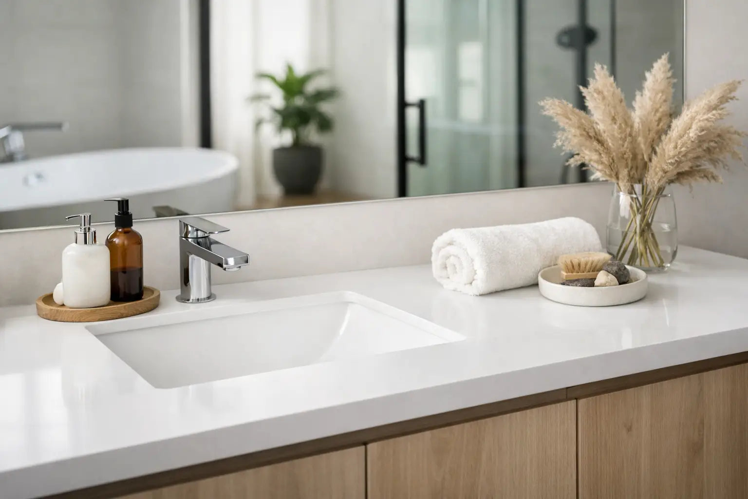 Solid Surface Vanity: A Tailored Bathroom Center
