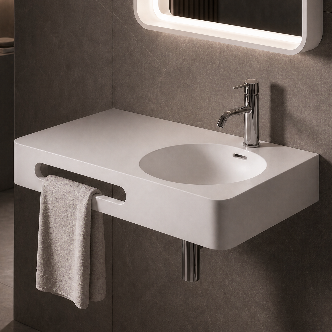Cirque WM Basin 75R w/ Towel Bar
