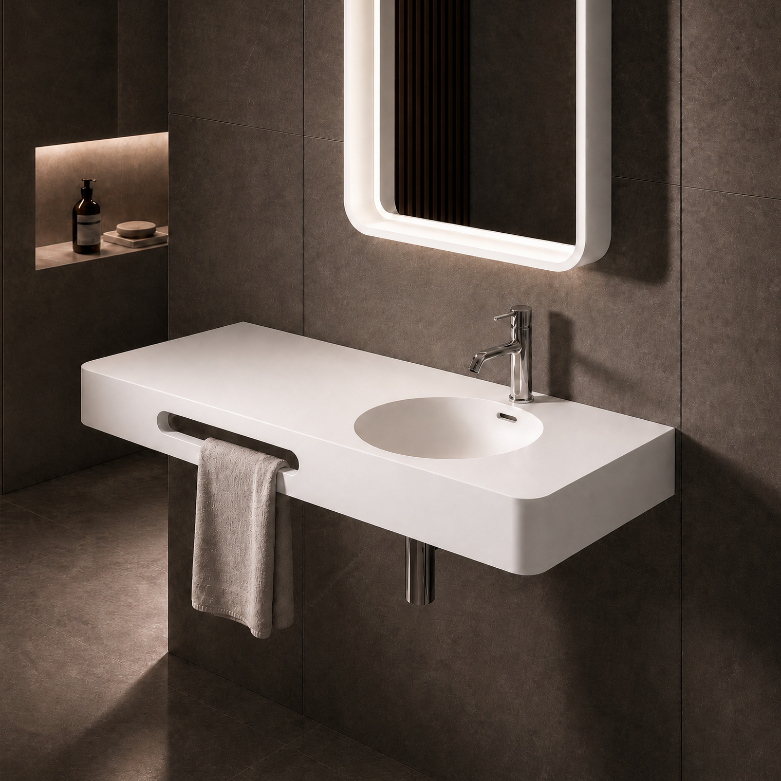 Cirque WM Basin 120R w/ Towel bar