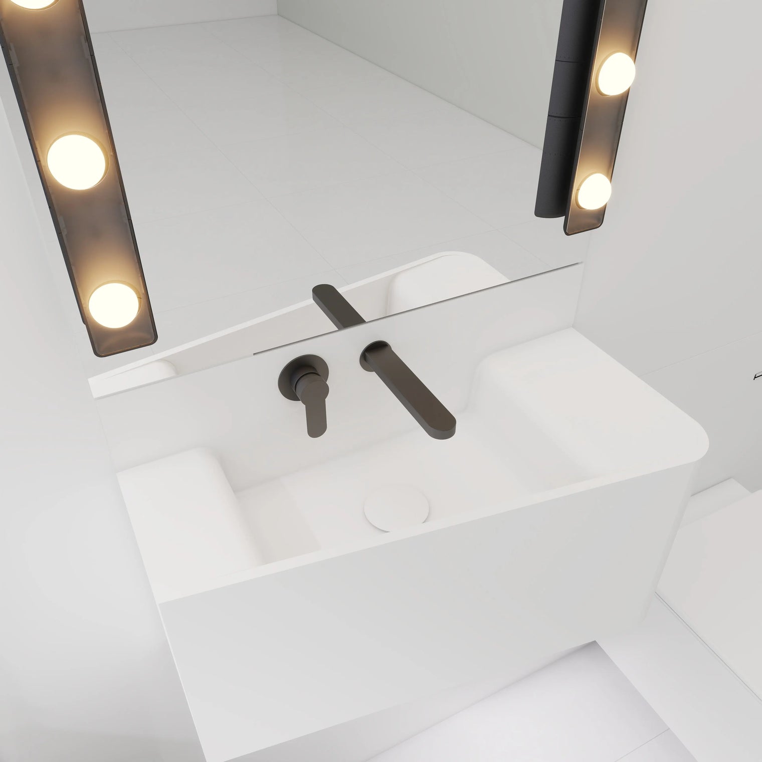ELEMENTS Wall-Mount Washbasins Bowl on Left INFINITE BATH