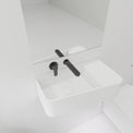 ELEMENTS Wall-Mount Washbasins Bowl on Left w/towel bar INFINITE BATH