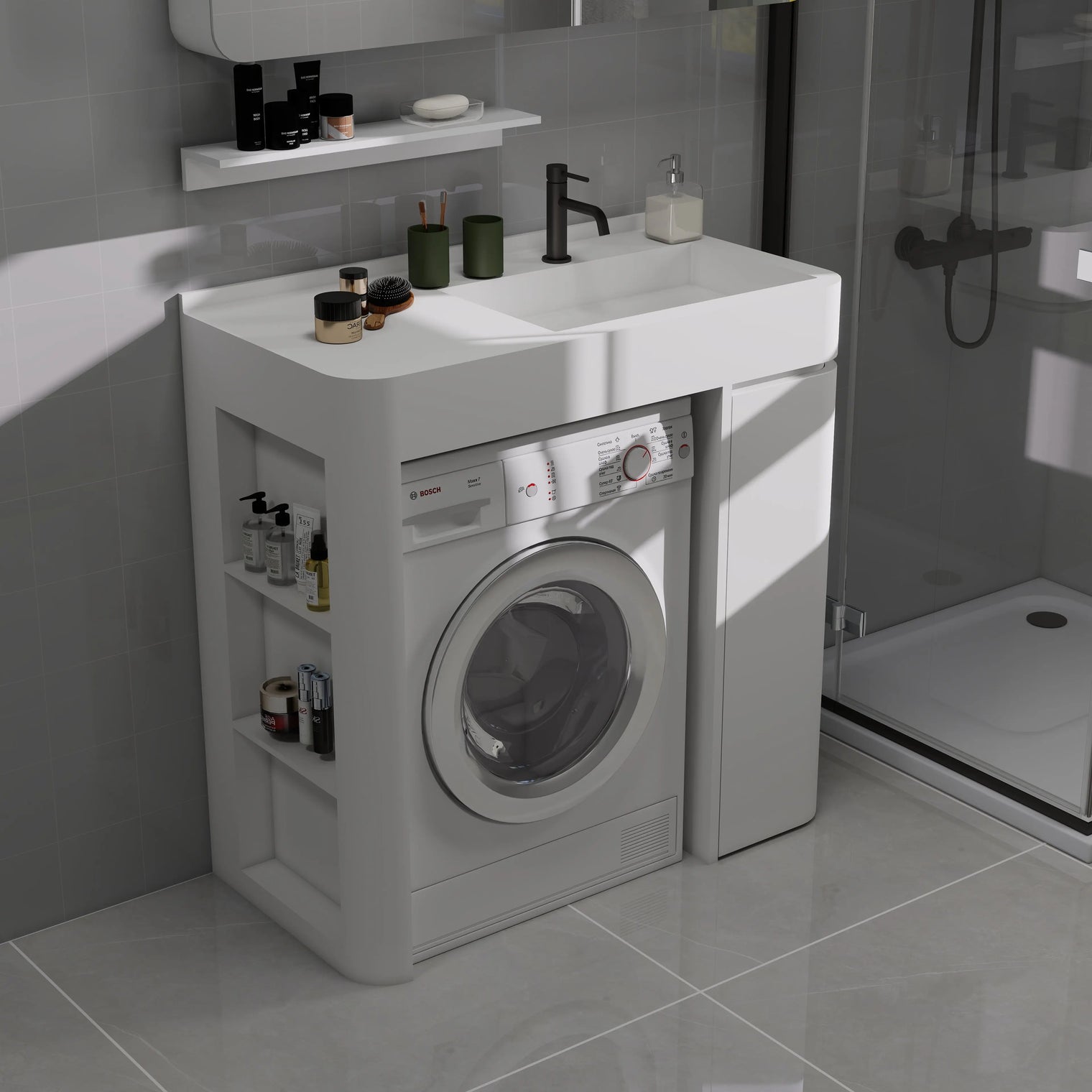 PURE Laundry Sink 100RH Double Curve Combo