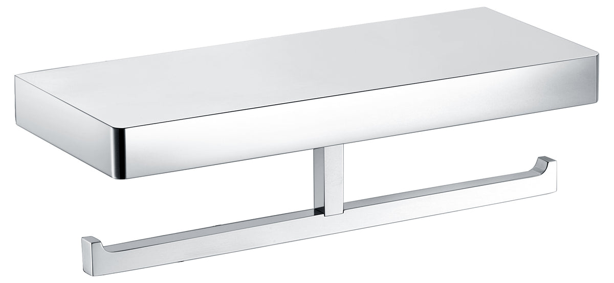 WIEN Double Hook Toilet Roll Holder w/shelf
