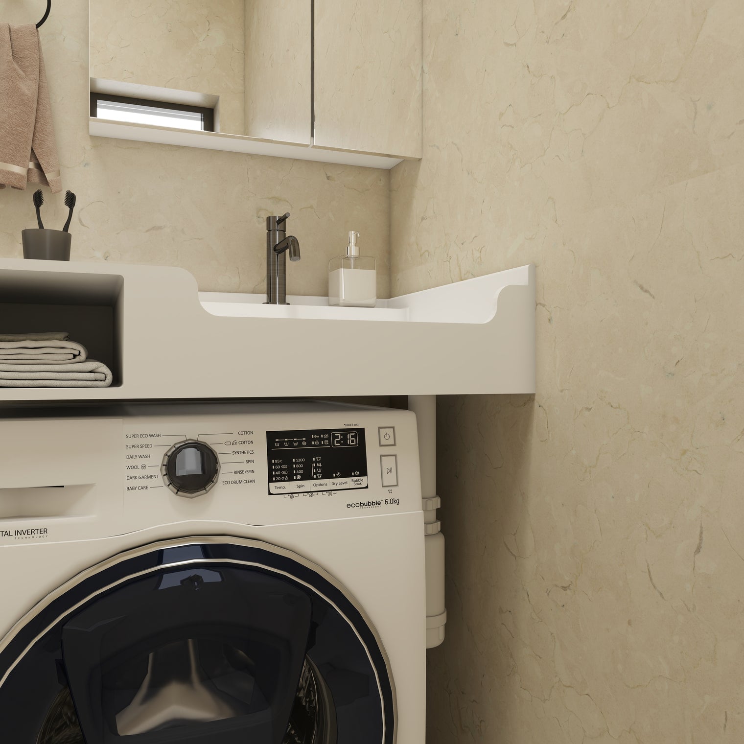 PURE Laundry Sink WM 80R w/Shelf