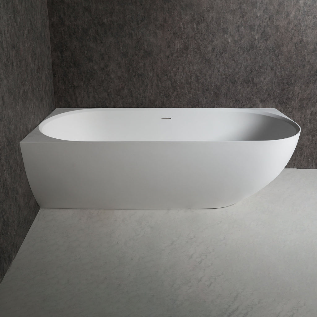 LECCO 180L Freestanding Designer Ellipse Solid Surfaces Corner Bathtub LECCO系列1米8橢圓型人造石設計師獨立角落式浴缸採用特別溢水設計