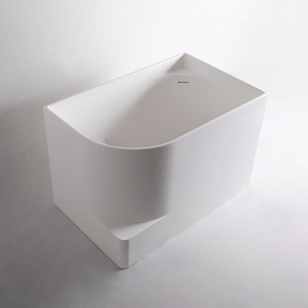 Rovigo 120L Freestanding Solid Surfaces Quarter Bathtub Rovigo系列1米2矩型人造石獨立式蝸居浴缸採用特別溢水設計