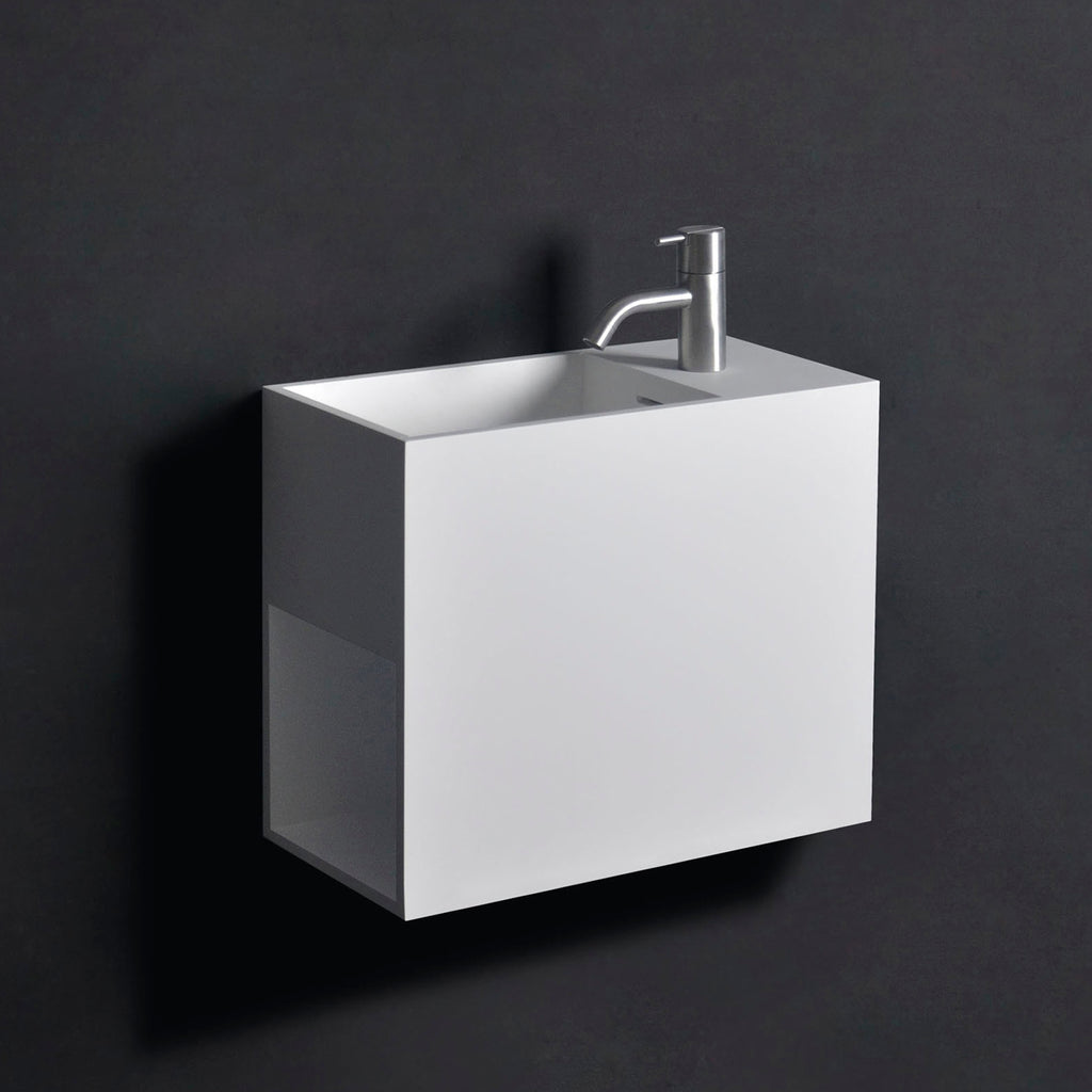 INFINITE | Pure WM 45 with Shelf | Wall Mount Washbasin | INFINITE Solid Surfaces