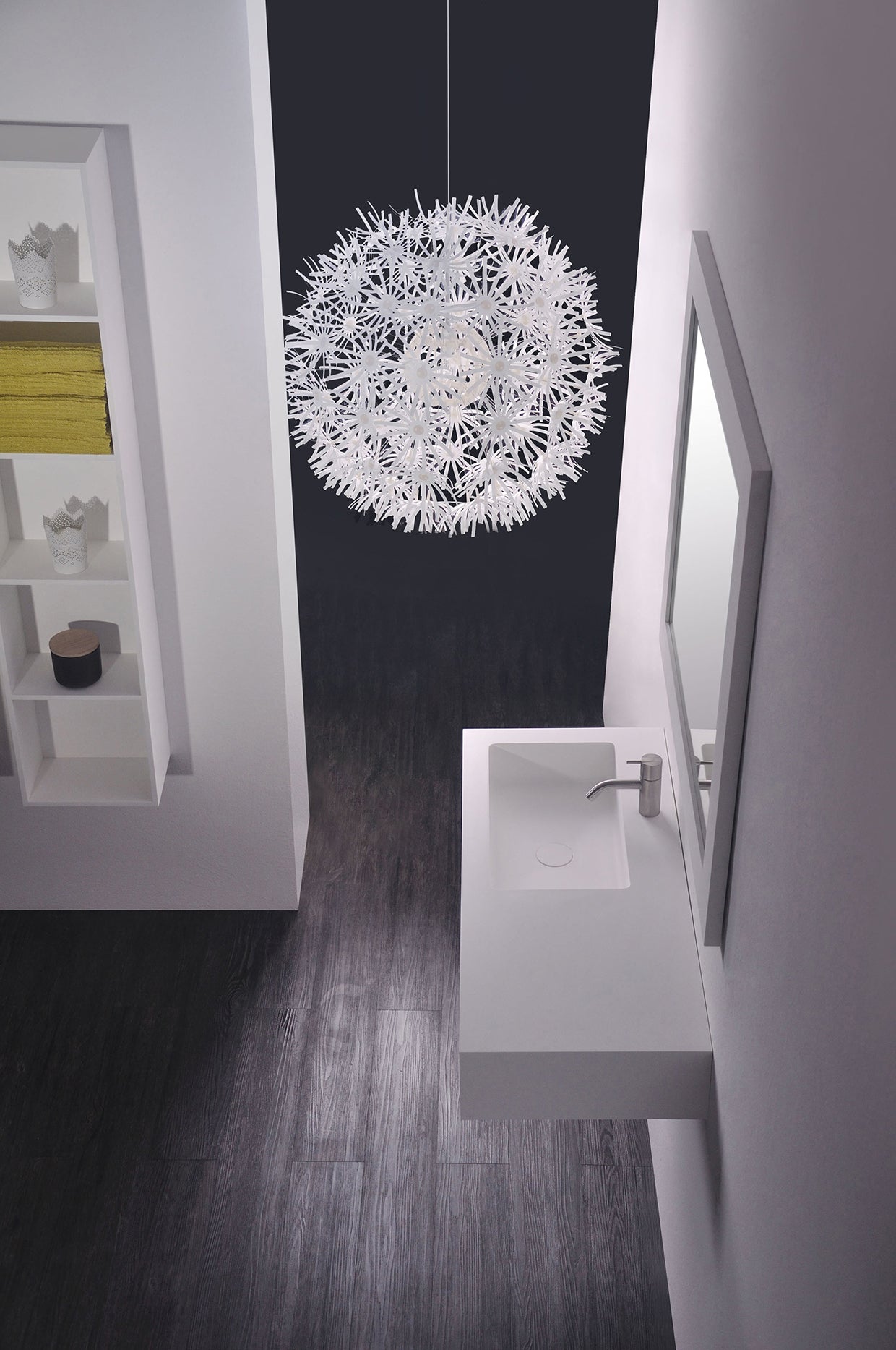 INFINITE | Vesta WM 90L with Drawer | Wall Mount Washbasin | INFINITE Solid Surfaces