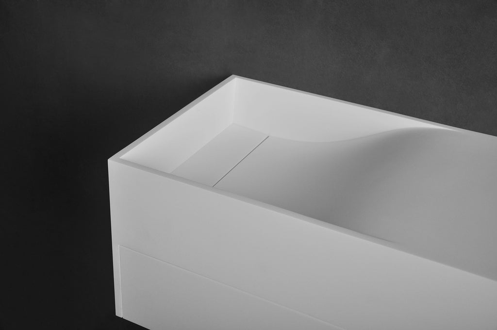 INFINITE | Christianssand WM 80L with Drawer | Wall Mount Washbasin | INFINITE Solid Surfaces