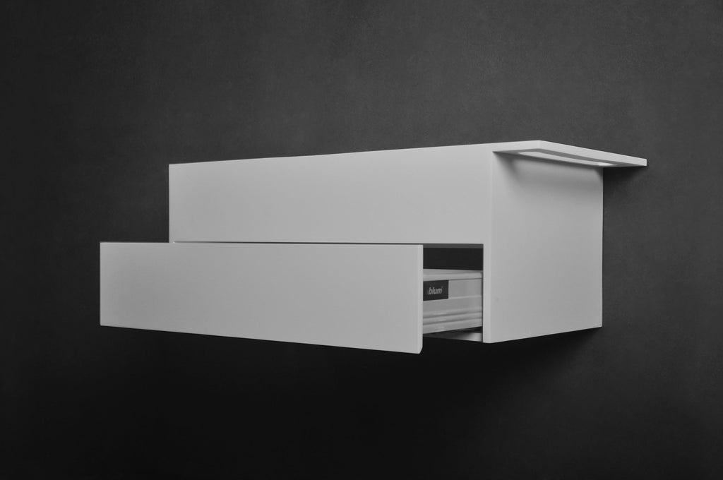 INFINITE | Christianssand WM 80L with Drawer | Wall Mount Washbasin | INFINITE Solid Surfaces