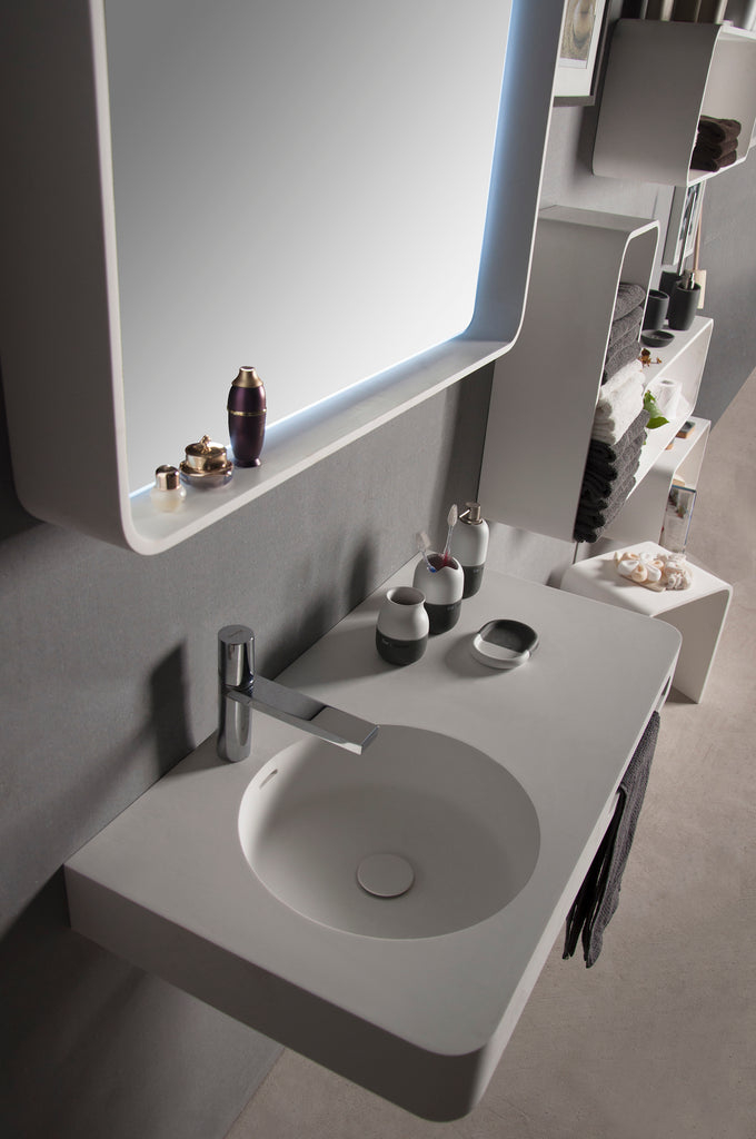 INFINITE | Cirque WM 90L | Wall Mount Washbasin | INFINITE Solid Surfaces