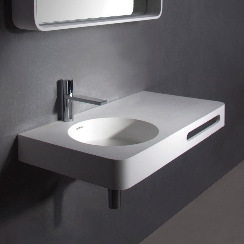 INFINITE | Cirque WM 90L | Wall Mount Washbasin | INFINITE Solid Surfaces