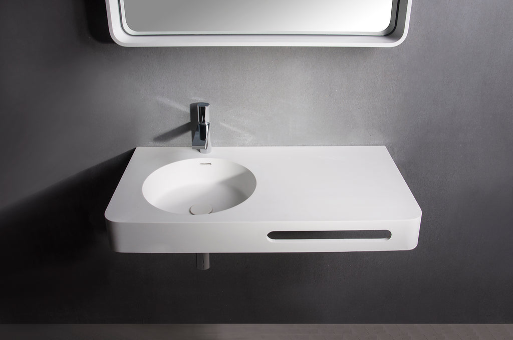 INFINITE | Cirque WM 75L | Wall Mount Washbasin | INFINITE Solid Surfaces