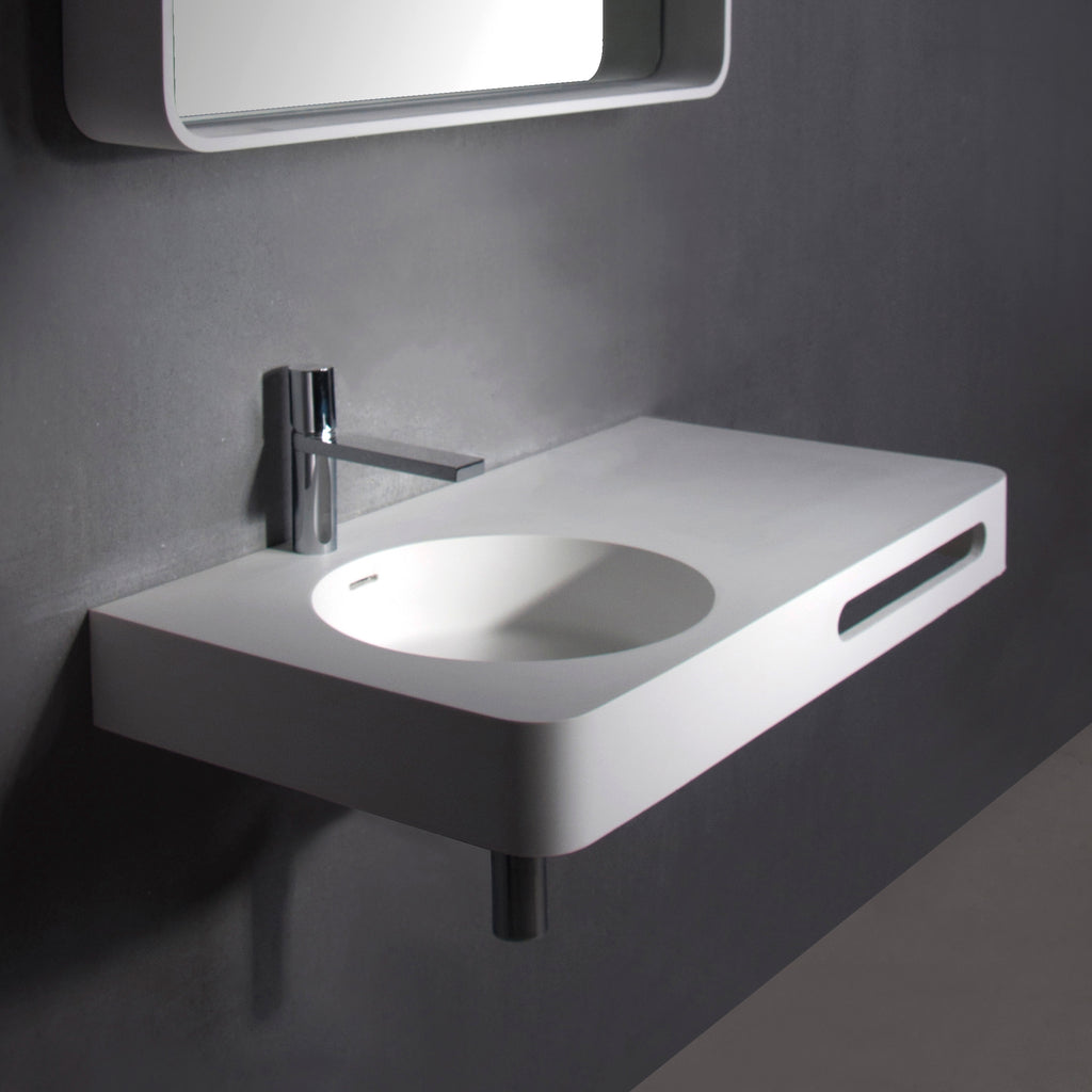 INFINITE | Cirque WM 75L | Wall Mount Washbasin | INFINITE Solid Surfaces