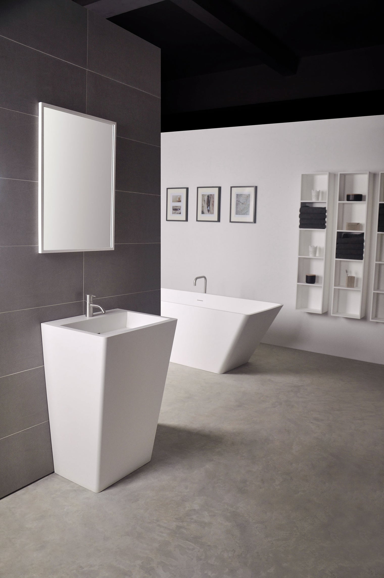 Salina P 55-PEDESTAL WASHBASINS-訂造一體無縫洗手盆,Tailor made Washbasins,waterbasin hk, 浴室物料,浴室裝修,訂造洗手盆,浴室翻新,Bathroomware ,Bespoke bathroom,浴室配件,訂造浴室潔具,訂造浴室傢俬,香港 浴室設計 公司,best custom bathroom furniture HK, Infinite Bath