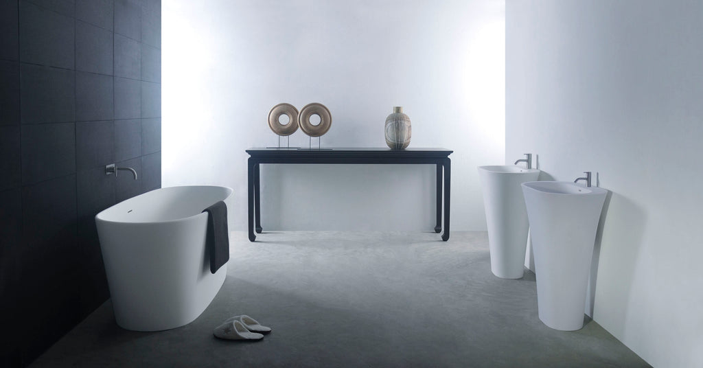 INFINITE | Trieste P 63 | Pedestal Washbasin | INFINITE Solid Surfaces