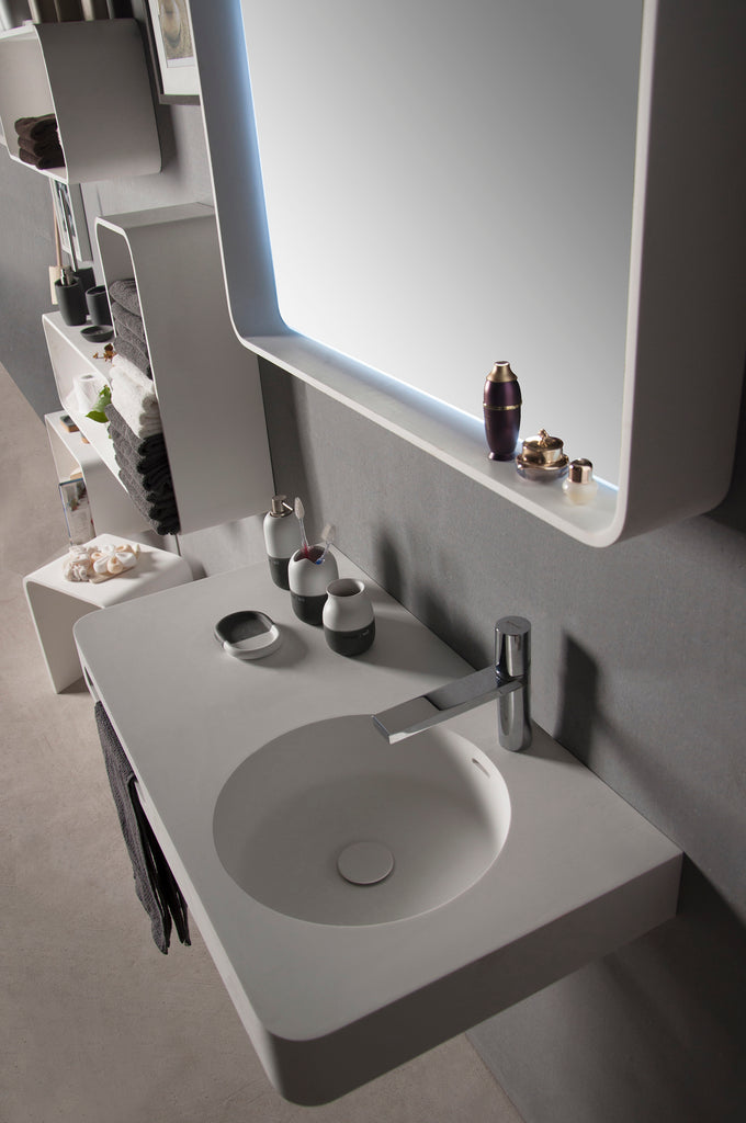 INFINITE | Cirque WM 75R | Wall Mount Washbasin | INFINITE Solid Surfaces