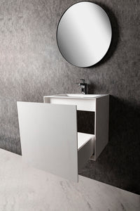 INFINITE | Vesta WM 50 with Drawer | Wall Mount Washbasin | INFINITE Solid Surfaces