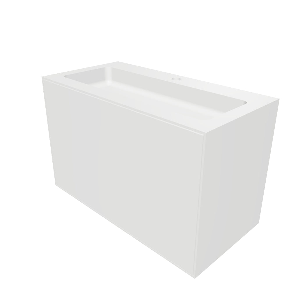 INFINITE | Vesta WM 80 with Drawer | Wall Mount Washbasin | INFINITE Solid Surfaces