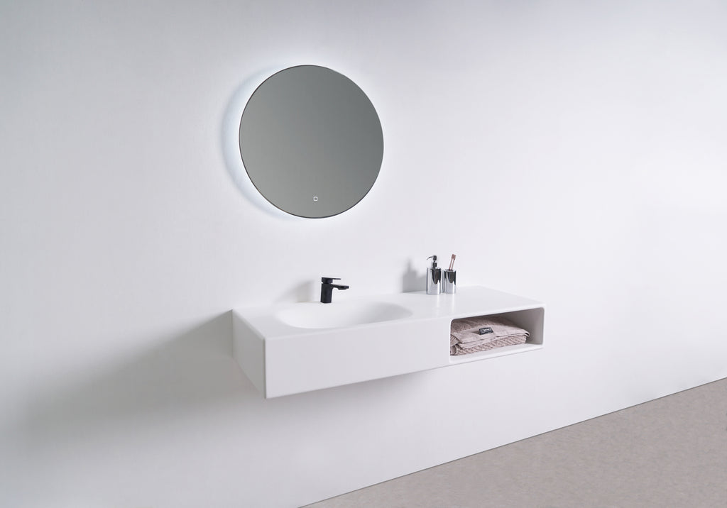 INFINITE | Spio WM 120L with Shelf | INFINITE Solid Surfaces