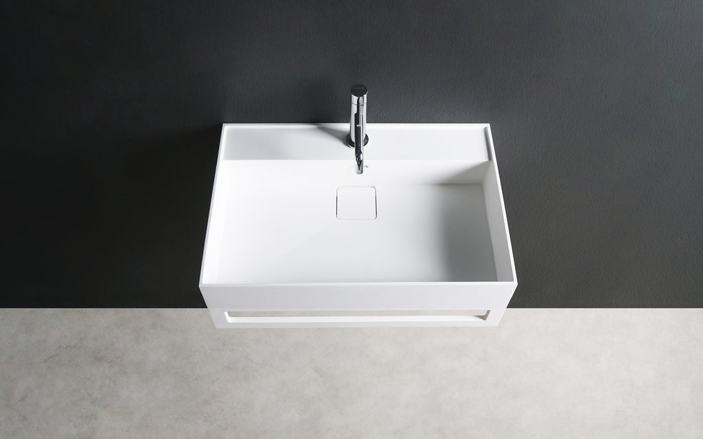 INFINITE | CUBE-X WM 40 with Towel Bar | Wall Mount Washbasin | INFINITE Solid Surfaces