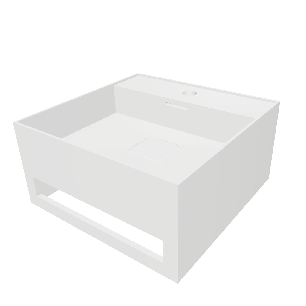 INFINITE | CUBE-X WM 40 with Towel Bar | Wall Mount Washbasin | INFINITE Solid Surfaces