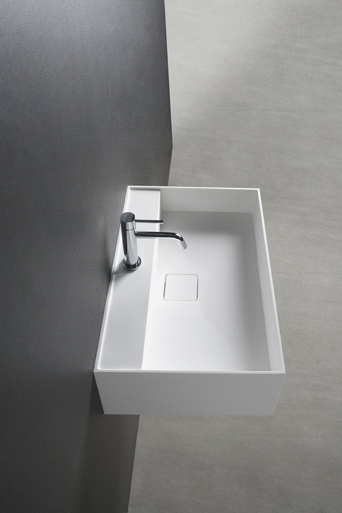 INFINITE | CUBE-X WM 50 with Towel Bar | Wall Mount Washbasin | INFINITE Solid Surfaces
