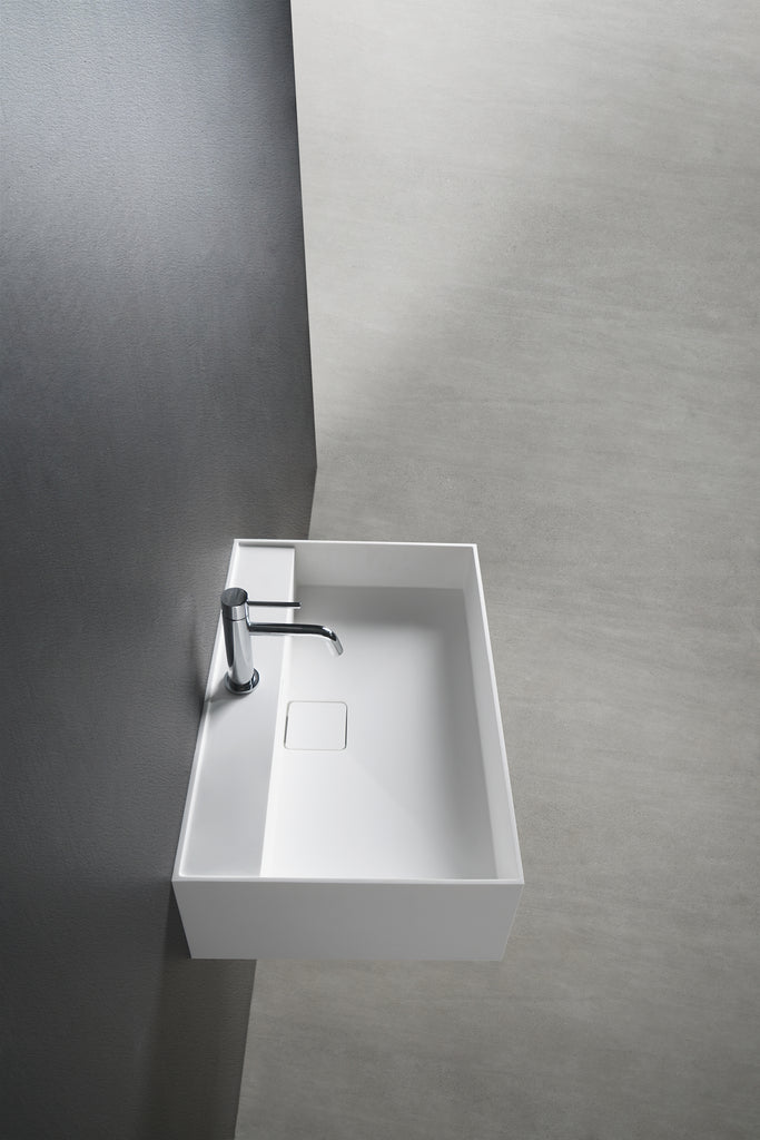 INFINITE | CUBE-X WM 60 with Towel Bar | Wall Mount Washbasin | INFINITE Solid Surfaces