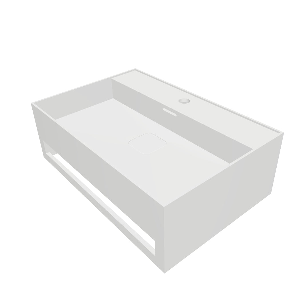 INFINITE | CUBE-X WM 60 with Towel Bar | Wall Mount Washbasin | INFINITE Solid Surfaces