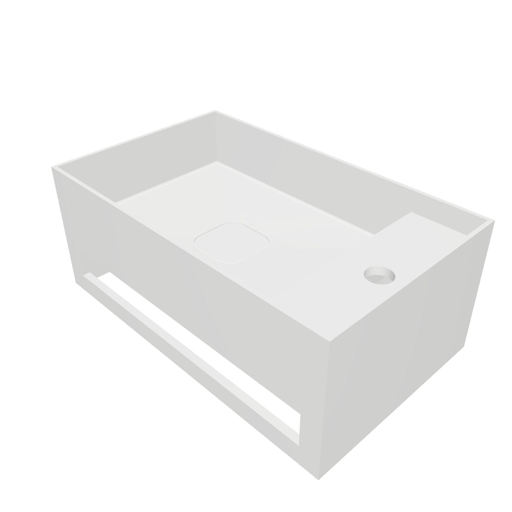 INFINITE | CUBE-X WM 50R with Towel Bar | Wall Mount Washbasin | INFINITE Solid Surfaces