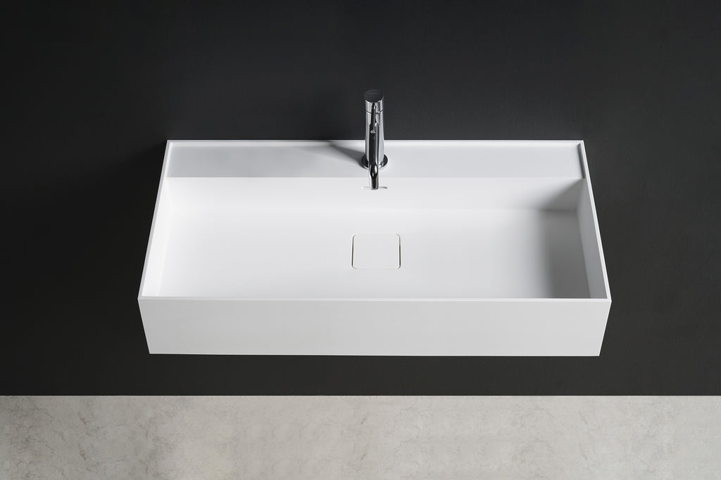 INFINITE | CUBE-X WM 80 | Wall Mount Washbasin | INFINITE Solid Surfaces