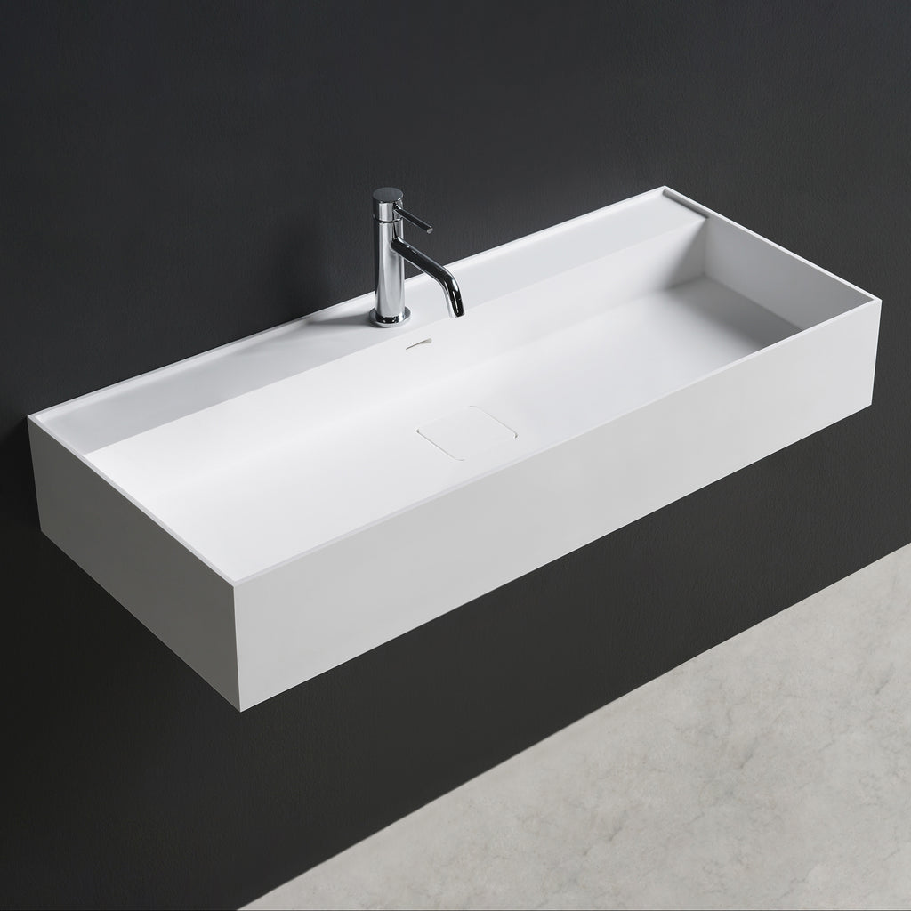 INFINITE | CUBE-X WM 90 | Wall Mount Washbasin | INFINITE Solid Surfaces