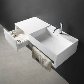 bathroom vanity CUBE-X WM 90R w/Drawer-WALL MOUNT WASHBASINS-訂造一體無縫洗手盆,Tailor made Washbasins,waterbasin hk, 浴室物料,浴室裝修,訂造洗手盆,浴室翻新,Bathroomware ,Bespoke bathroom,浴室配件,訂造浴室潔具,訂造浴室傢俬,香港 浴室設計 公司,best custom bathroom furniture HK, Infinite Bath