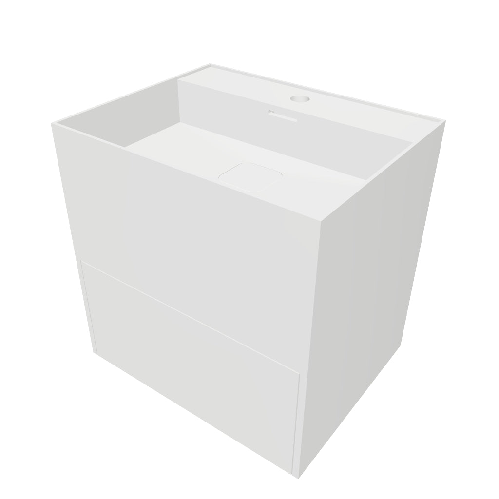 INFINITE | CUBE-X WM 50 with Drawer | Wall Mount Washbasin | INFINITE Solid Surfaces