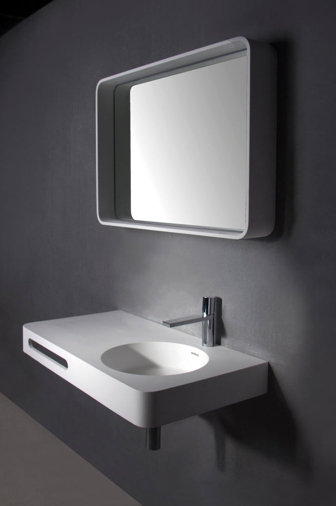 INFINITE | Cirque WM 90R | Wall Mount Washbasin | INFINITE Solid Surfaces