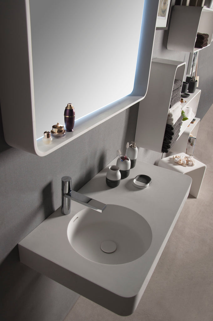 INFINITE | Cirque WM 55L | Wall Mount Washbasin | INFINITE Solid Surfaces