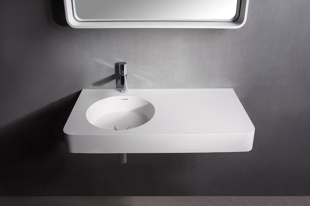 INFINITE | Cirque WM 55L | Wall Mount Washbasin | INFINITE Solid Surfaces