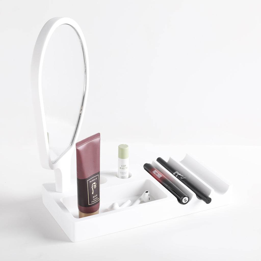 INFINITE | 192 Cosmetics Tray with Mirror | INFINITE Solid Surface