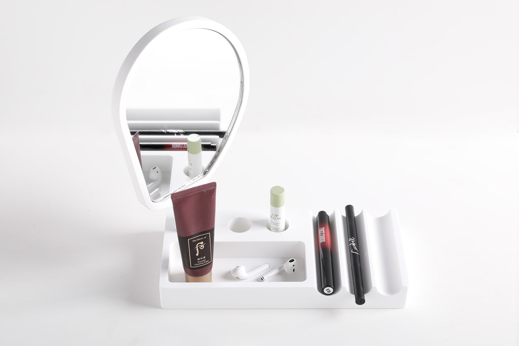 INFINITE | 192 Cosmetics Tray with Mirror | INFINITE Solid Surface