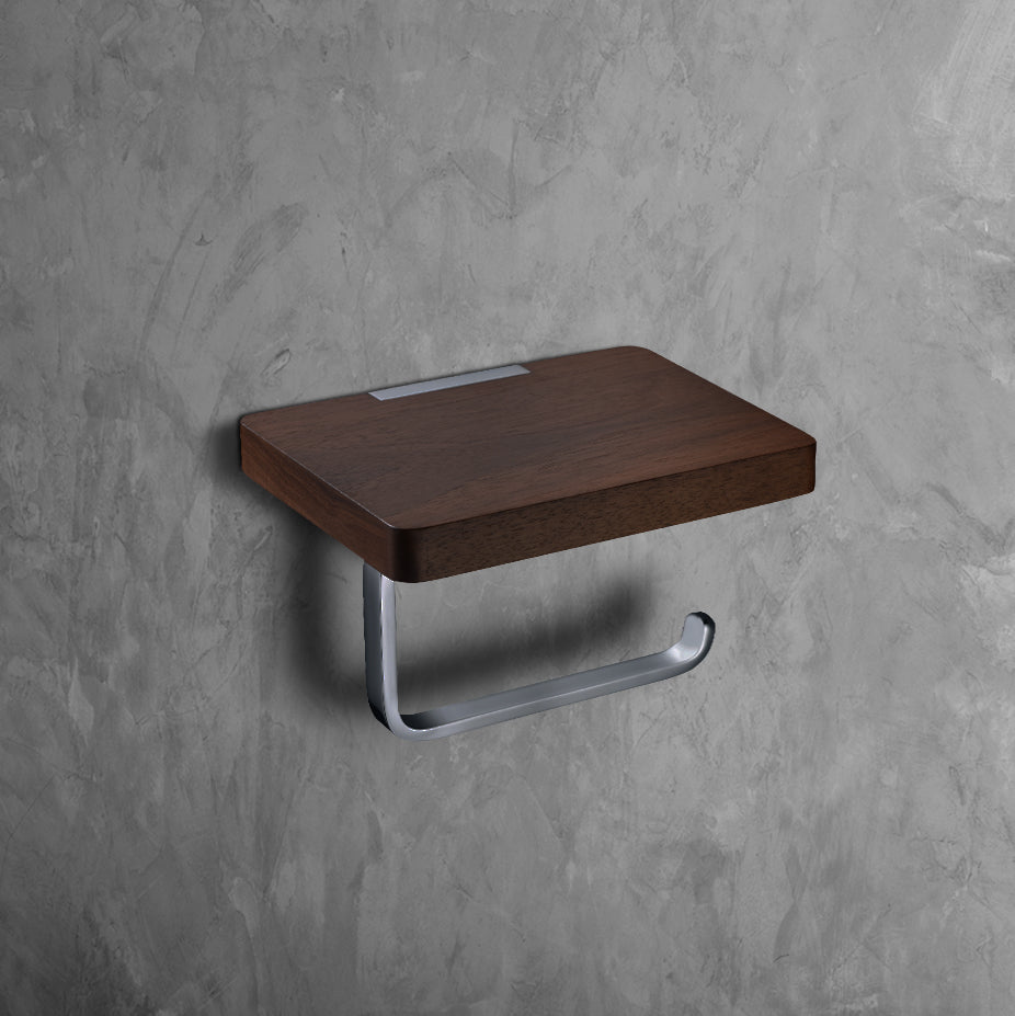 INFINITE | MANILA Toilet Roll Holder with shelf | Zinc base, Brass pipe
