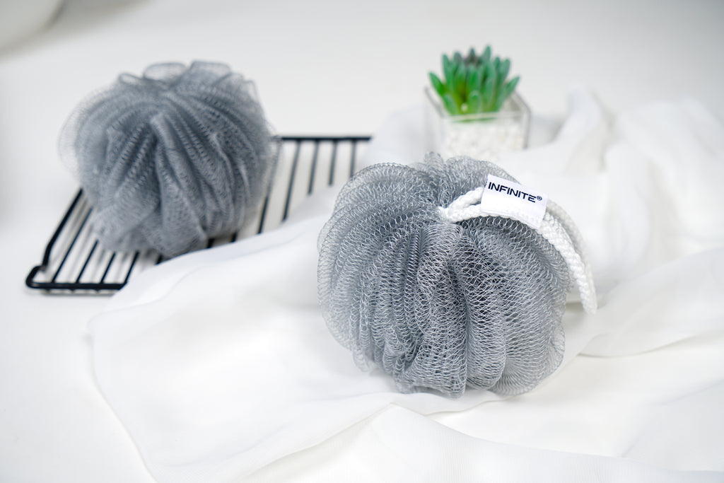 INFINITE | 588 Loofah-Charcoal Bath Sponge | Loofah-Charcoal