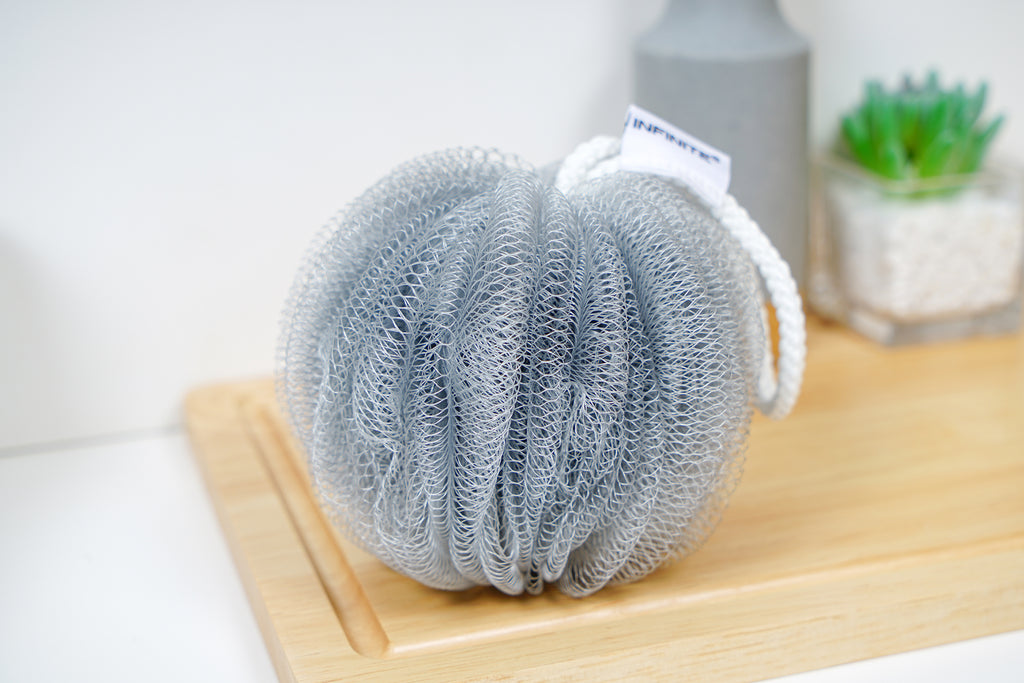 INFINITE | 588 Loofah-Charcoal Bath Sponge | Loofah-Charcoal