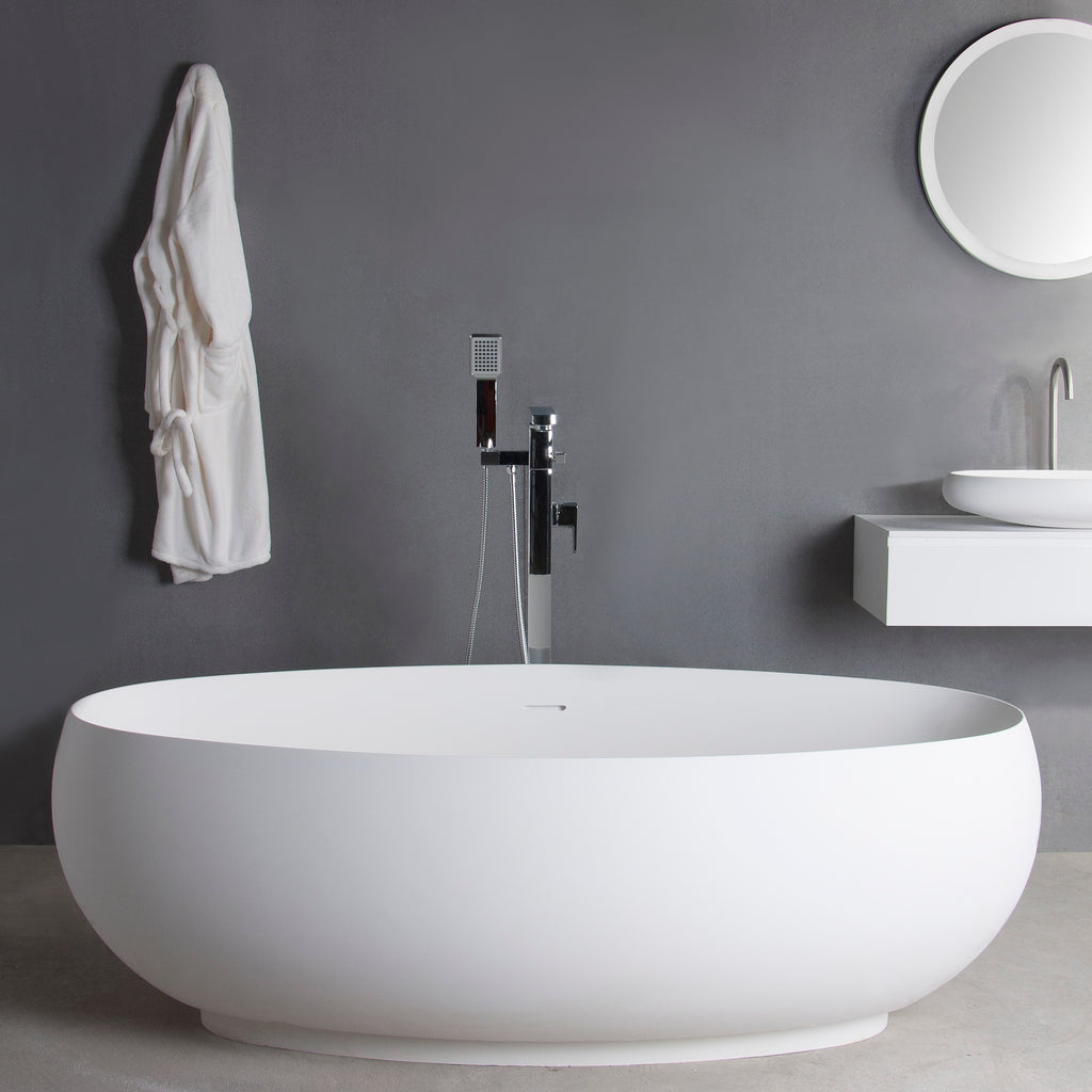 Ardea 170 Freestanding Solid Surfaces Oval Bathtub Ardea系列1米7鵝蛋型人造石獨立式大浴缸既柔和而優雅並採用特別溢水設計