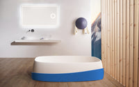Fujisan 162 Freestanding Designer Solid Surfaces Bathtub 富士山系列1米6長型人造石設計師獨立式大浴缸採用特別溢水設計